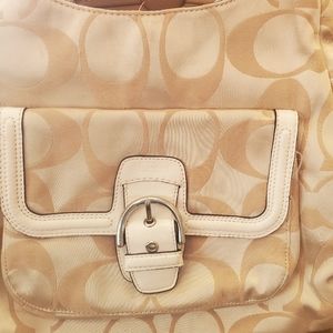 Coach Hampton print fabric satchel